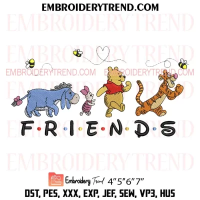 Winnie the Pooh and Friends Embroidery Design, Cartoon Winnie the Pooh Machine Embroidery Digitized Pes Files