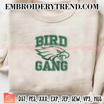 Bird Gang Embroidery Design, Eagles Philadelphia Machine Embroidery Digitized Pes Files