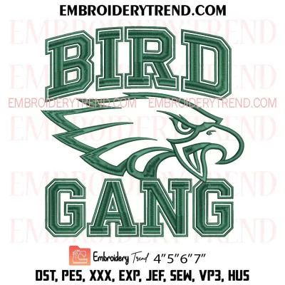 Bird Gang Embroidery Design, Eagles Philadelphia Machine Embroidery Digitized Pes Files