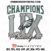 Eagles Super Bowl 59 Champions Embroidery Design, Philadelphia Eagles Super Bowl 2025 Machine Embroidery Digitized Pes Files