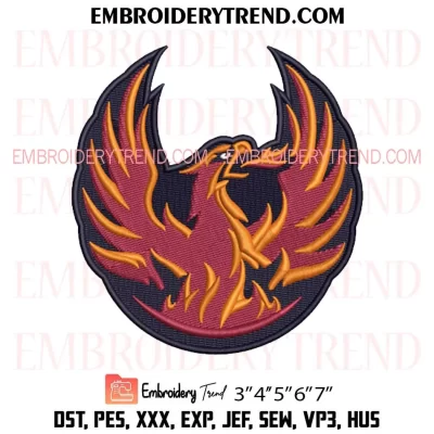 Coachella Valley Firebirds Embroidery Design, Hockey Logo Machine Embroidery Digitized Pes Files