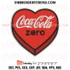 Diet Pepsi Candy Heart Embroidery Design, Pepsi Lover Gift Machine Embroidery Digitized Pes Files