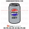 Diet Pepsi x Nike Embroidery Design, Pepsi Drink Machine Embroidery Digitized Pes Files