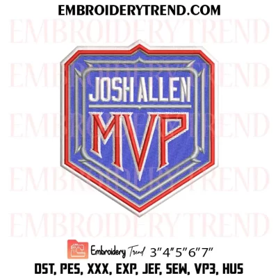 Josh Allen 17 MVP Embroidery Design, Josh Allen Buffalo Bills Machine Embroidery Digitized Pes Files