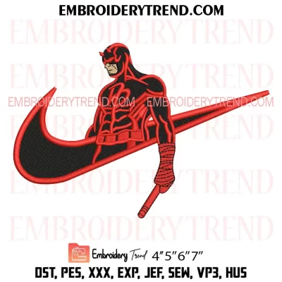 Matt Murdock Swoosh Embroidery Design, Daredevil Murdock Machine Embroidery Digitized Pes Files