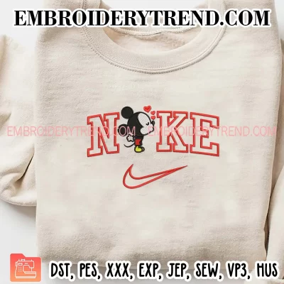 Mini Mickey Valentine x Nike Embroidery Design, Disney Machine Embroidery Digitized Pes Files