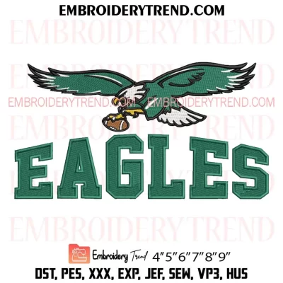 NFL Philadelphia Eagles Embroidery Design, Football Sport Machine Embroidery Digitized Pes Files