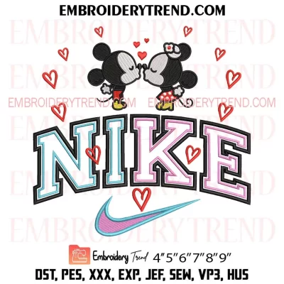 Mini Minnie Mouse Valentine x Nike Embroidery Design, Disney Machine Embroidery Digitized Pes Files