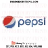 Diet Pepsi Embroidery Design, Pepsi Drink Logo Machine Embroidery Digitized Pes Files