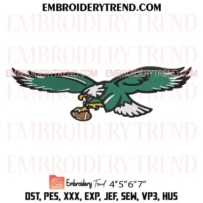 Philadelphia Eagles Mascot Embroidery Design, NFL Philadelphia Eagles Machine Embroidery Digitized Pes Files