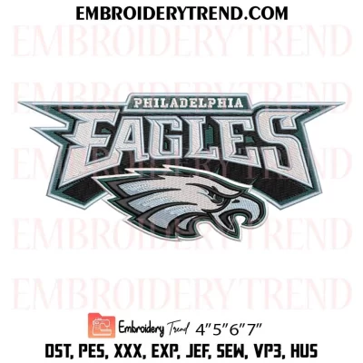 Philadelphia Eagles NFL Sport Embroidery Design, Football Logo Machine Embroidery Digitized Pes Files