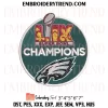 Philadelphia Eagles Super Bowl LIX Champions Trophy Embroidery Design, Logo Eagles Super Bowl LIX Machine Embroidery Digitized Pes Files