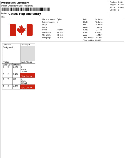 Canada Flag Embroidery Design, Maple Leaf Machine Embroidery Digitized Pes Files