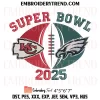 Chiefs vs Eagles Super Bowl LIX Embroidery Design, Super Bowl 2025 Machine Embroidery Digitized Pes Files