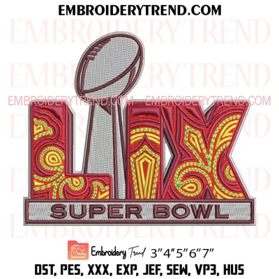 Super Bowl LIX National Football League NFL Embroidery Design, 59th Super Bowl Machine Embroidery Digitized Pes Files