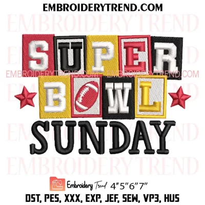 Super Bowl Sunday Chiefs Embroidery Design, Kansas City Chiefs Football Machine Embroidery Digitized Pes Files