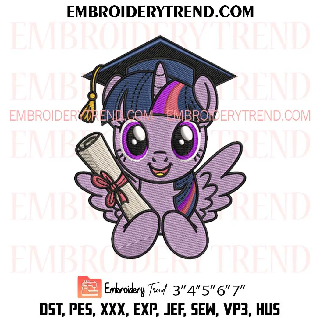 Twilight Sparkle Graduate Embroidery Design, Little Pony Cartoon Machine Embroidery Digitized Pes Files Twilight Sparkle Graduate Embroidery Design, Little Pony Cartoon Machine Embroidery Digitized Pes Files