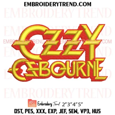 Ozzy Osbourne Embroidery Design, Ozzy Rock Machine Embroidery Digitized Pes Files