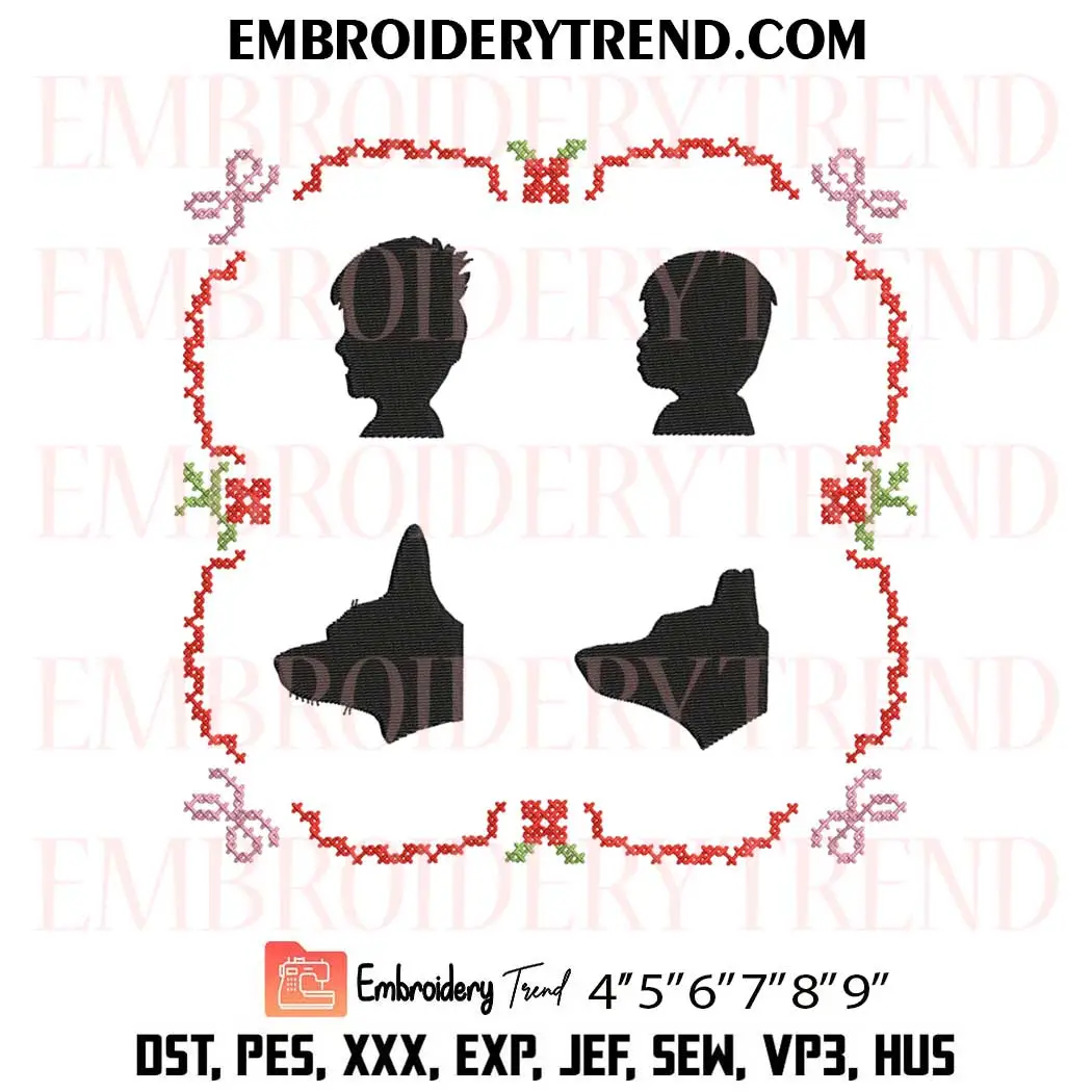 Silhouette Bow Floral Embroidery Design, Custom Machine Embroidery Digitized Pes Files Silhouette Bow Floral Embroidery Design, Custom Machine Embroidery Digitized Pes Files