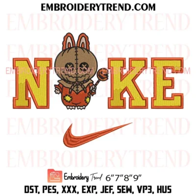 Nike Trick R Treat Sam Labubu Embroidery Design, Halloween Trick R Treat Sam Machine Embroidery Digitized Pes Files