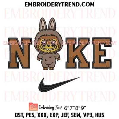 Nike Werewolf Labubu Embroidery Design, Werewolf Halloween Machine Embroidery Digitized Pes Files