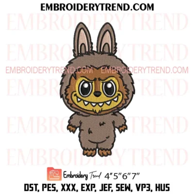 Werewolf Labubu Embroidery Design, Werewolf Maver Machine Embroidery Digitized Pes Files