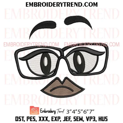 M And Ms Candy Face 5 Embroidery Design, Funny M&M Character PES Design File