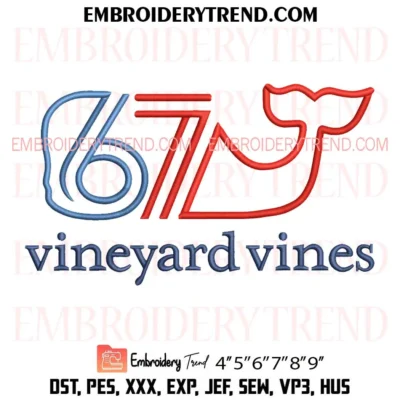 6 7 Vineyard Vines Embroidery Design, Trending Pes Design File