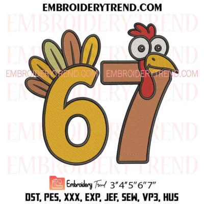 67 Thanksgiving Turkey Embroidery Design, Cute Turkey Meme Pes Design File