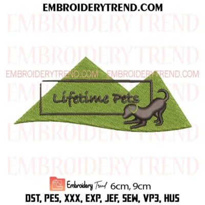 Lifetime Pets Embroidery Design, Custom Pes Design File