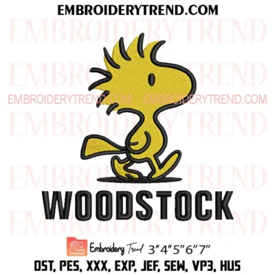 Peanuts Woodstock Embroidery Design, Cartoon Pes Design File