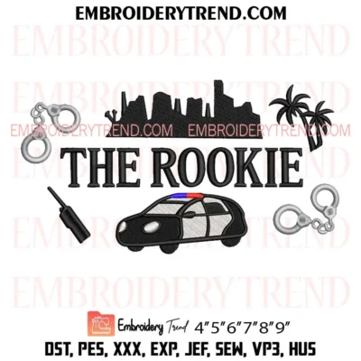 The Rookie Embroidery Design, Police Car Pes Design File