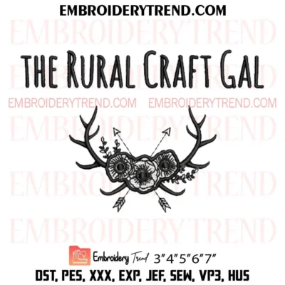 The Rural Craft Gal Embroidery Design, Custom Pes Design File