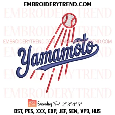 Yoshinobu Yamamoto LA Dodgers Embroidery Design, MLB Los Angeles Dodgers Pes Design File