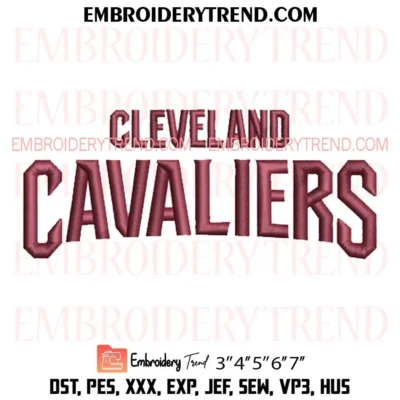 Cleveland Cavaliers Wordmark Embroidery Design, Basketball Pes Design File