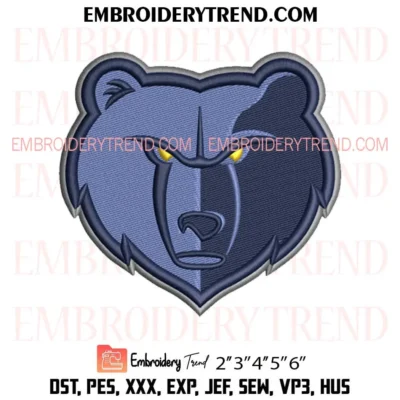 Memphis Grizzlies Embroidery Design, NBA Sport Pes Design File