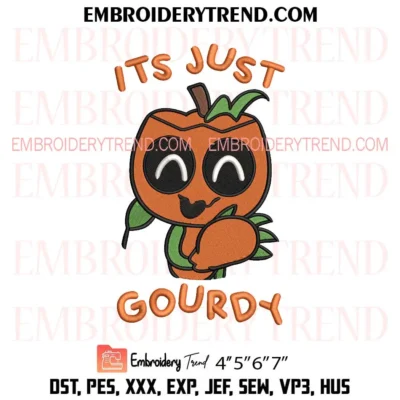 Its Just Gourdy Halloween Pumpkin Embroidery Design, Dandys World Pes Design File