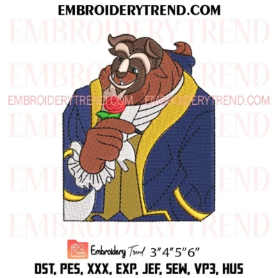 Disney Beast Embroidery Design, The Beast Beauty And Beast Pes Design File