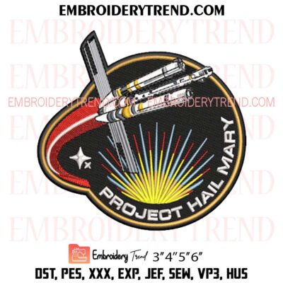 Project Hail Mary Trucker Embroidery Design, Project Hail Mary Movie Pes Design File