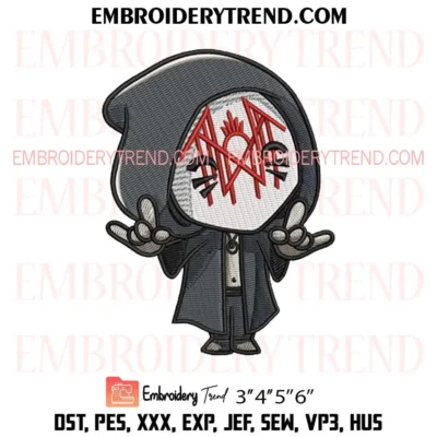 Chibi-style Sleep Token character embroidery design in PES format.