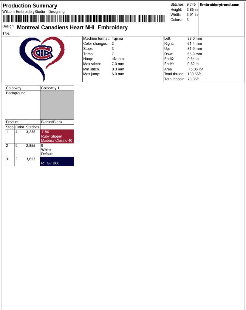 Montreal Canadiens Heart NHL Embroidery Design, NHL Lover Pes Design File Montreal Canadiens Heart NHL Embroidery Design, NHL Lover Pes Design File