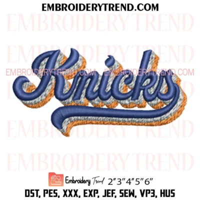 Knicks NBA Embroidery Design, Baseball Pes Design File