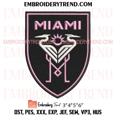 CF Inter Miami Embroidery Design, Inter Miami MLS Team Pes Design File