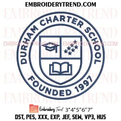Durham Charter School Founded 1997 Embroidery Design, School Logo Pes Design File