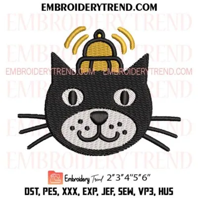 Jellycat Jack Head Embroidery Design, Cute Black Cat Pes Design File