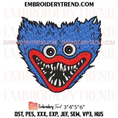 Poppy Playtime Face Embroidery Design, Game Pes Design File