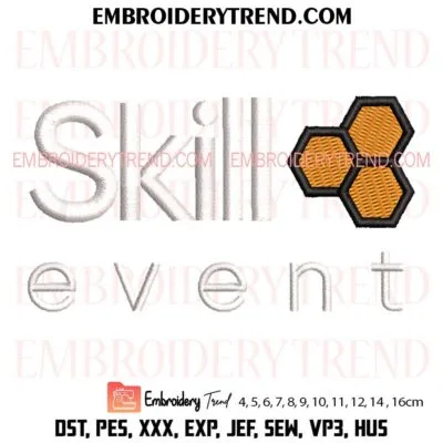 Skill Event Embroidery Design, Custom Pes Design File