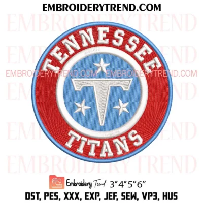 Tennessee Titans Circle Embroidery File – Football Machine Embroidery Design
