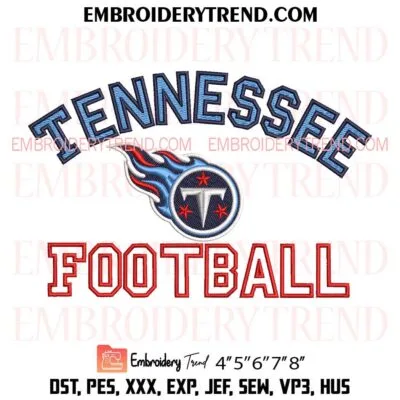 Tennessee Titans Football Embroidery Design, Team NFL Logo Pes Design File