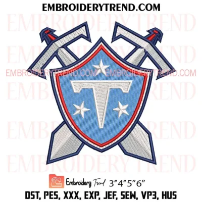 Tennessee Titans Shield Embroidery Design – NFL Machine Embroidery File